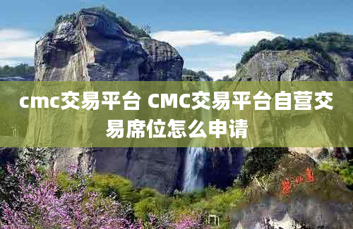 cmc交易平台 CMC交易平台自营交易席位怎么申请